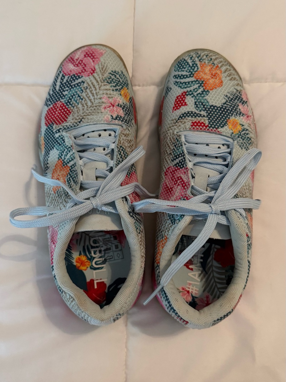 NOBULL Light Blue Floral Athletic Sneakers